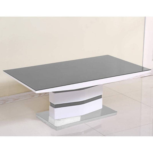 Leona High Gloss Coffee Table in White & Grey - White Tree Furniture