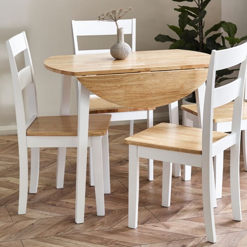 Shop Linwood Set of 2 Dining Chairs in White & Natural Wood. Timeless design, open ladder backrest, complements Linwood tables.