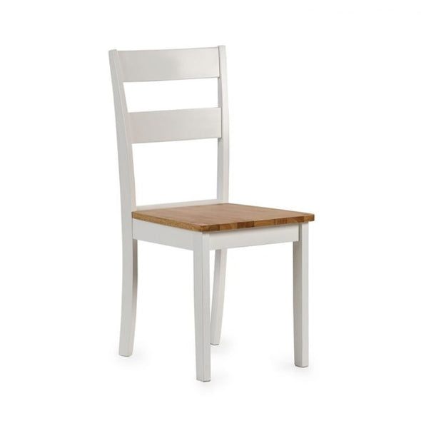 JULIAN BOWEN LINWOOD Set of 2 Dining Chairs in White & Natural Finish LIN002 - White Tree Furniture