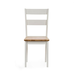 JULIAN BOWEN LINWOOD Set of 2 Dining Chairs in White & Natural Finish LIN002 - White Tree Furniture