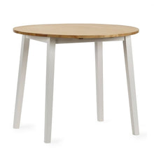 JULIAN BOWEN LINWOOD Small Round Drop Leaf Table with Oak Effect Top LIN004 - White Tree Furniture