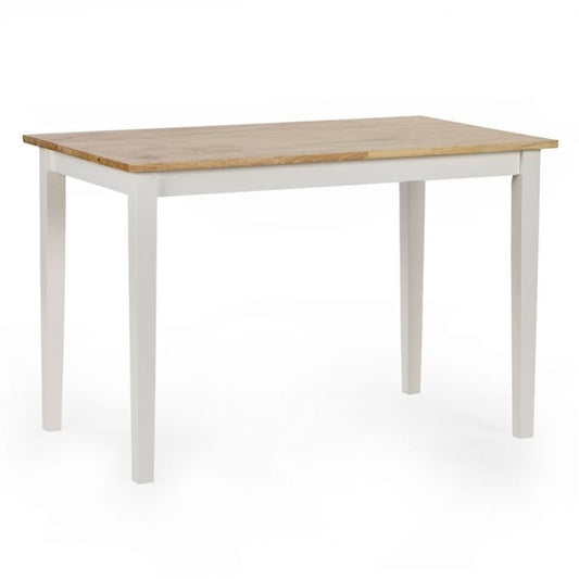 Shop the LINWOOD Small Dining Table in White & Natural Oak Effect Top. Natural oak effect top, white legs. Perfect for smaller spaces.