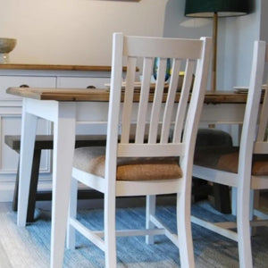 Ancient Mariner Lulworth White Painted Reclaimed Pine Extending Dining Table 150cm