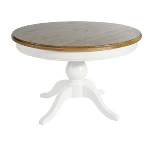 Ancient Mariner Reclaimed White Painted Round Pedestal Dining Table - White Tree Furniture