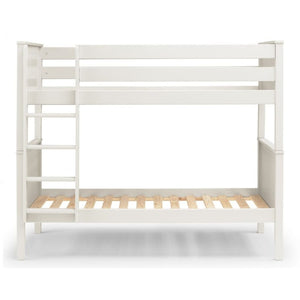 JULIAN BOWEN MAINE Surf White Bunk Bed for Kids with Scandinavian design, featuring a sturdy wooden frame and ladder, ideal for a kids' bedroom.