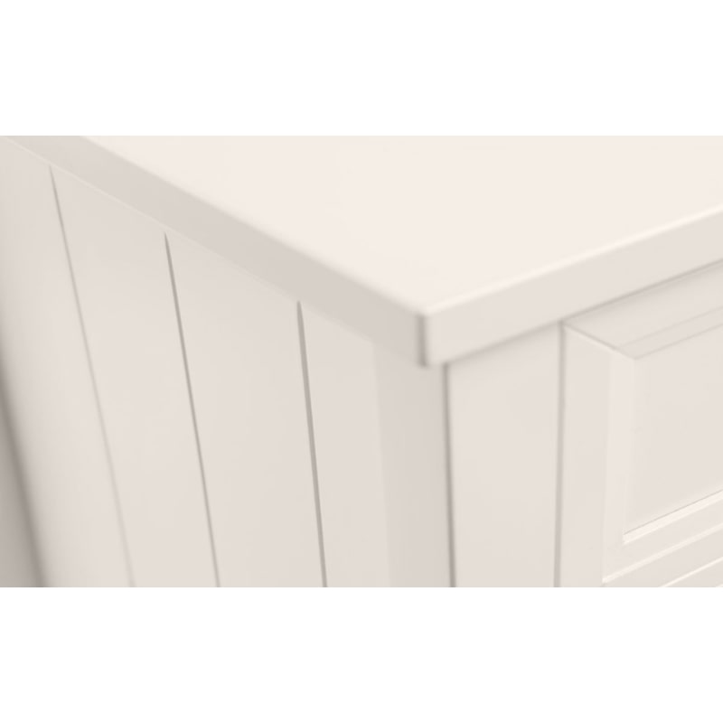 JULIAN BOWEN MAINE Surf White Bedroom 3 Drawer Chest of Drawers with pewter handles and a classic design, ideal for bedroom storage.