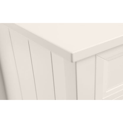 JULIAN BOWEN MAINE Surf White Bedroom 3 Drawer Chest of Drawers with pewter handles and a classic design, ideal for bedroom storage.