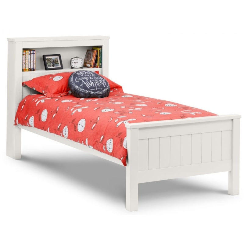 JULIAN BOWEN MAINE Kids Surf White Bookcase Bed Frame 90cm