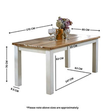 Indian Hub Mango Wood Dining Table 170cm in White & Natural Colour MW10 - White Tree Furniture