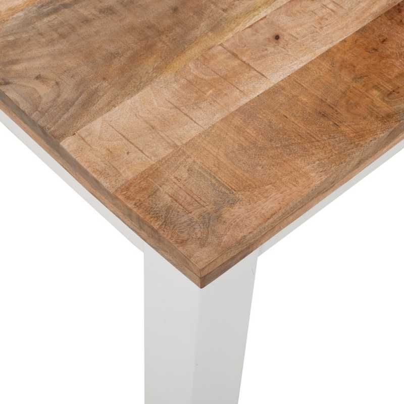 Indian Hub Mango Wood Dining Table 170cm in White & Natural Colour MW10 - White Tree Furniture