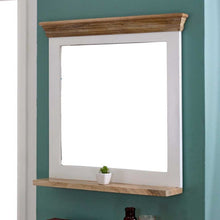 Indian Hub Mango Wood Mirror Frame with Shelf in White & Natural Colour MW09 - White Tree Furniture