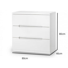 JULIAN BOWEN MANHATTAN High Gloss White 3 Drawer Chest MAN202 - White Tree Furniture