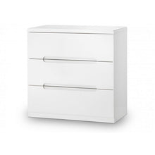 JULIAN BOWEN MANHATTAN High Gloss White 3 Drawer Chest MAN202 - White Tree Furniture