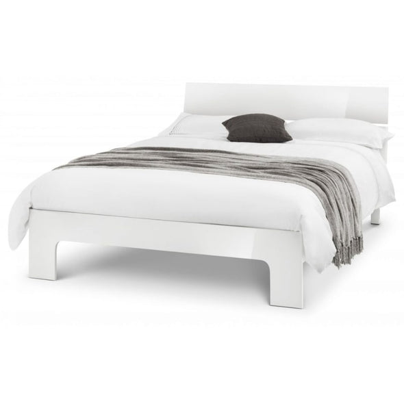 JULIAN BOWEN MANHATTAN High Gloss White Bed - White Tree Furniture