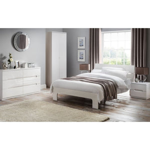 JULIAN BOWEN MANHATTAN High Gloss White Bed - White Tree Furniture