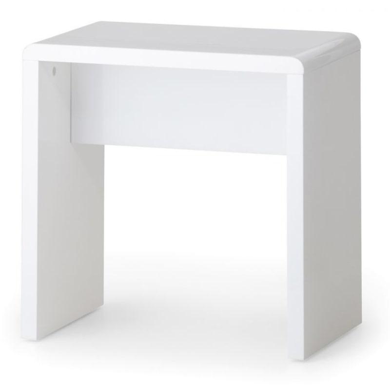 JULIAN BOWEN MANHATTAN High Gloss White Dressing Stool MAN209 - White Tree Furniture