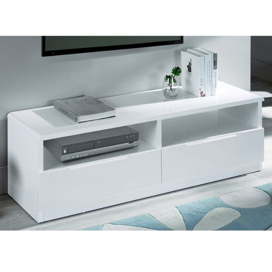 JULIAN BOWEN MANHATTAN High Gloss White TV Unit 100cm MAN305