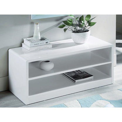 JULIAN BOWEN MANHATTAN High Gloss Compact White TV Unit MAN304