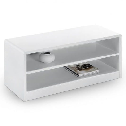 JULIAN BOWEN MANHATTAN High Gloss Compact White TV Unit MAN304