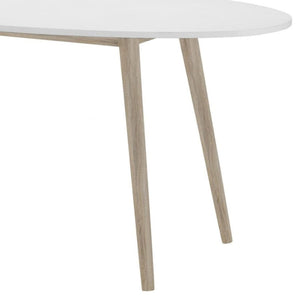 Mapleton Oval Dining Table in White w/ Rubberwood Legs - White Tree Furniture