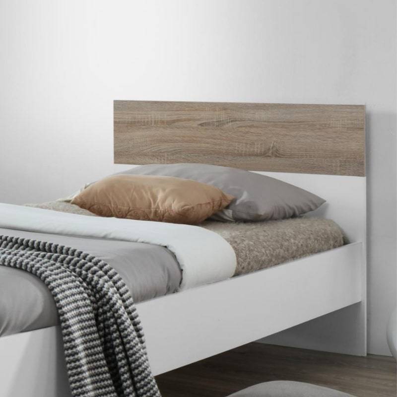 Mapleton Single Bed in White & Oak Effect - White Tree Furniture