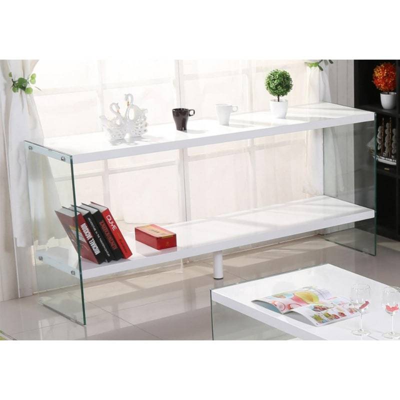 Marco High Gloss White & Tempered Glass Sideboard - White Tree Furniture