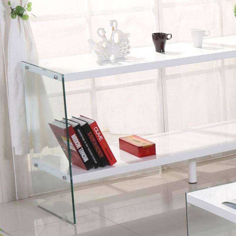 Marco High Gloss White & Tempered Glass Sideboard - White Tree Furniture