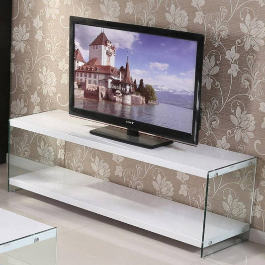 Marco High Gloss White & Tempered Glass TV Unit - White Tree Furniture