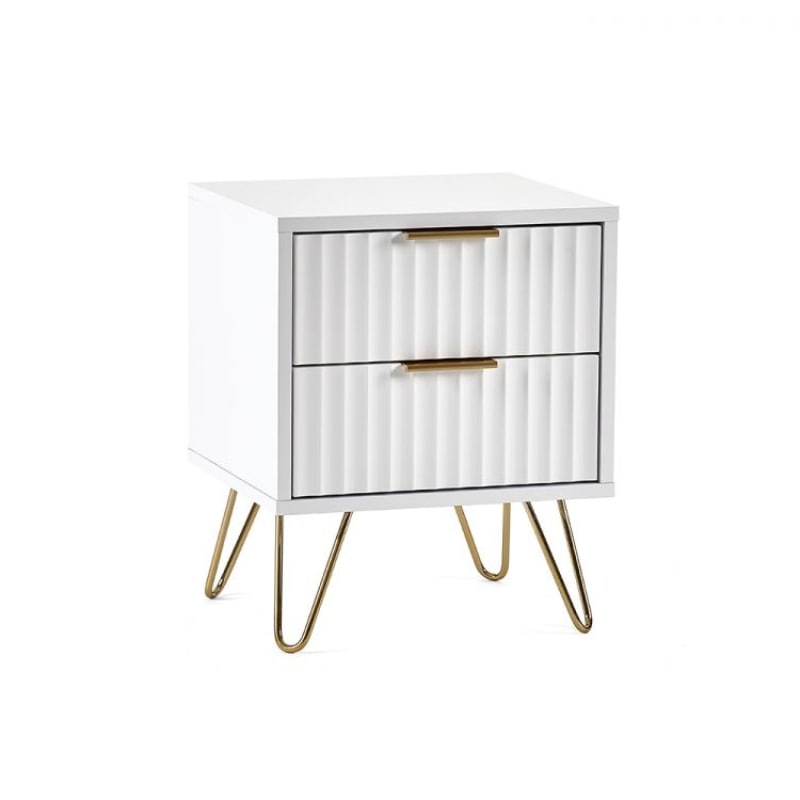 JULIAN BOWEN MURANO 2 Drawer Bedside in Matte White MUR001 - White Tree Furniture