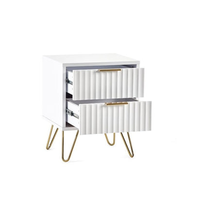 JULIAN BOWEN MURANO 2 Drawer Bedside in Matte White MUR001 - White Tree Furniture