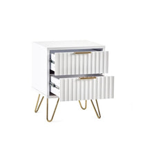 JULIAN BOWEN MURANO 2 Drawer Bedside in Matte White MUR001 - White Tree Furniture