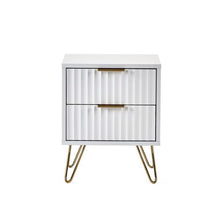 JULIAN BOWEN MURANO 2 Drawer Bedside in Matte White MUR001 - White Tree Furniture