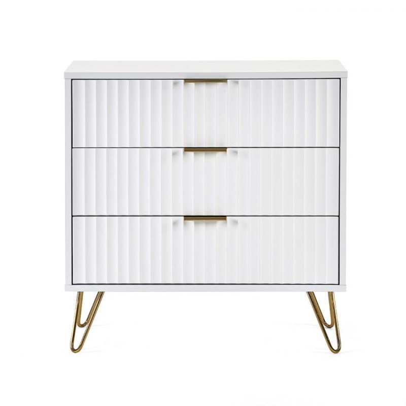 JULIAN BOWEN MURANO 3 Drawer Chest in Matte White MUR002 - White Tree Furniture