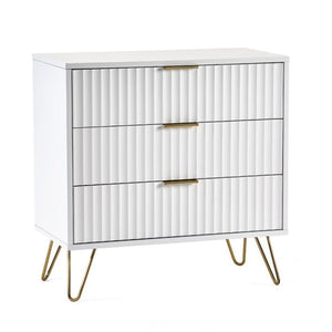 JULIAN BOWEN MURANO 3 Drawer Chest in Matte White MUR002 - White Tree Furniture