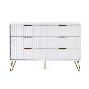 JULIAN BOWEN MURANO 6 Drawer Chest in Matte White MUR005 - White Tree Furniture