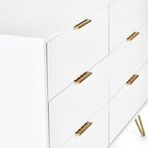 JULIAN BOWEN MURANO 6 Drawer Chest in Matte White MUR005 - White Tree Furniture