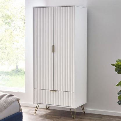 JULIAN BOWEN MURANO 2 Door Wardrobe in Matte White MUR006 - White Tree Furniture