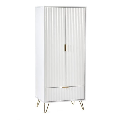 JULIAN BOWEN MURANO 2 Door Wardrobe in Matte White MUR006 - White Tree Furniture