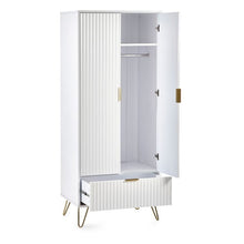 JULIAN BOWEN MURANO 2 Door Wardrobe in Matte White MUR006 - White Tree Furniture