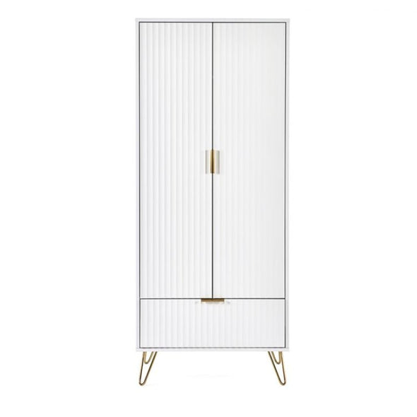 JULIAN BOWEN MURANO 2 Door Wardrobe in Matte White MUR006 - White Tree Furniture