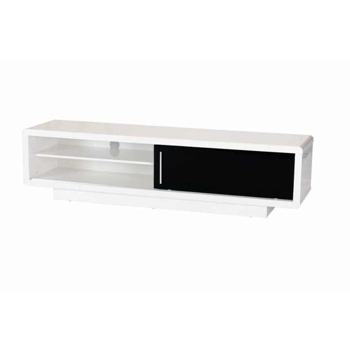 Newham High Gloss White & Black TV Cabinet 180cm - White Tree Furniture