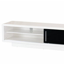 Newham High Gloss White & Black TV Cabinet 180cm - White Tree Furniture