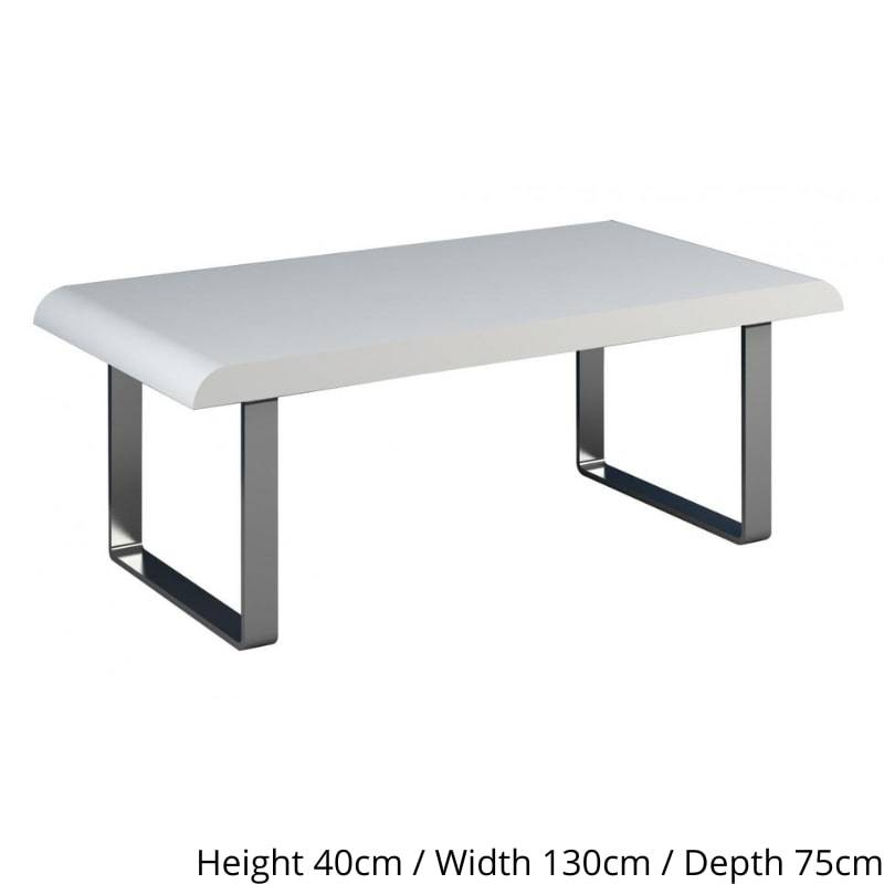 Newline High Gloss Coffee Table in White & Grey - White Tree Furniture