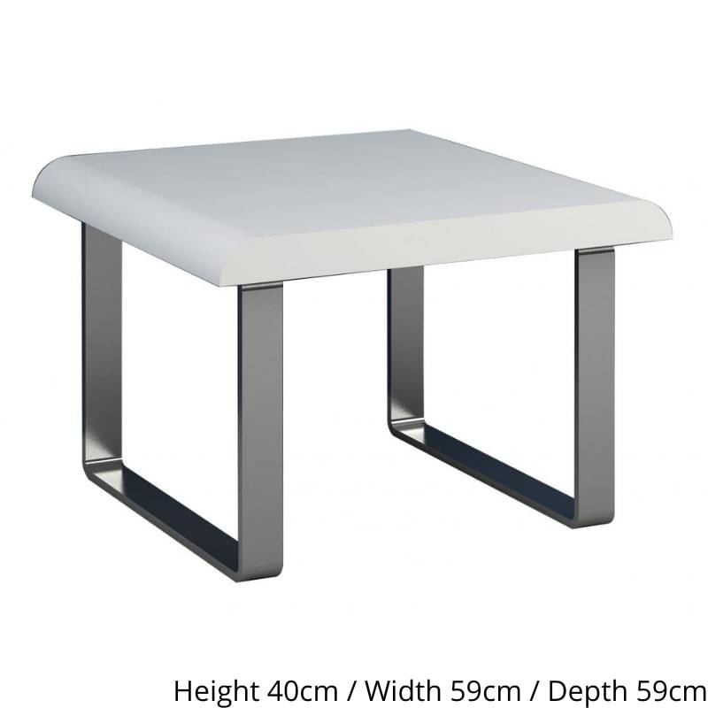 Newline High Gloss Lamp Table in White & Grey - White Tree Furniture