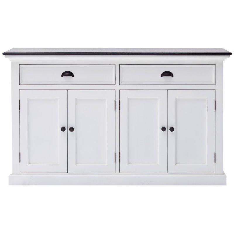 NOVASOLO Halifax Contrast White Sideboard with Black Top