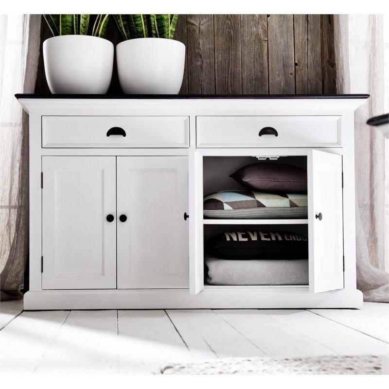 NOVASOLO Halifax Contrast White Sideboard with Black Top