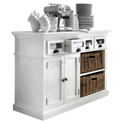 Halifax White Kitchen Sideboard with Baskets B131 - White Tree Furniture