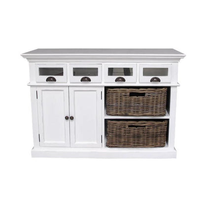 Halifax White Kitchen Sideboard with Baskets B131 - White Tree Furniture