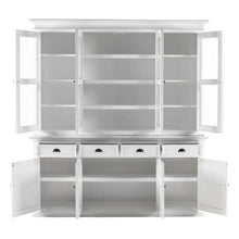 NOVASOLO Halifax Large White Buffet Hutch Unit w/ 4 Glass Doors BCA610 - White Tree Furniture