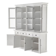 NOVASOLO Halifax Large White Buffet Hutch Unit w/ 4 Glass Doors BCA610 - White Tree Furniture